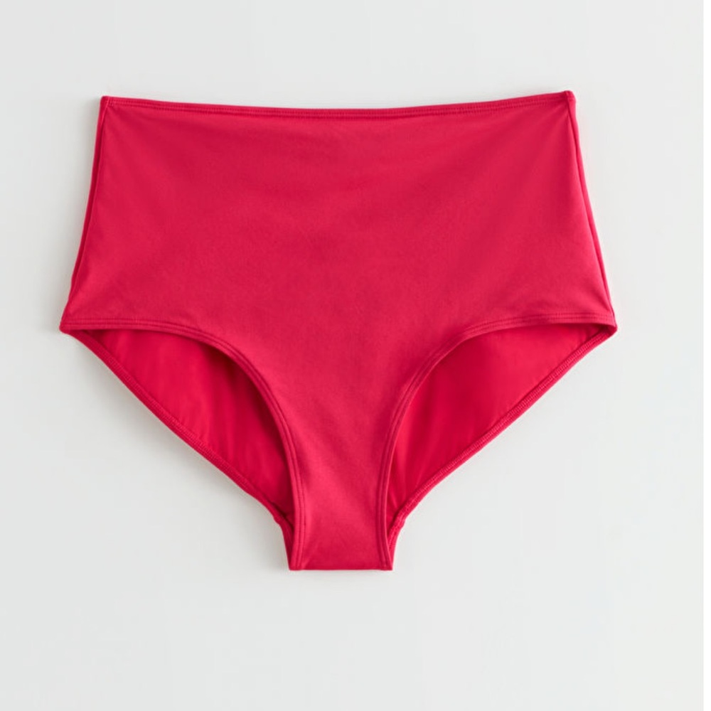 NWT & Other Stories Red High Waist Classic Bikini Bottoms